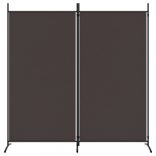 2 paneles barna szövet paraván 175x180 cm