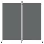 2 paneles antracitszürke szövet térelválasztó 175x180 cm