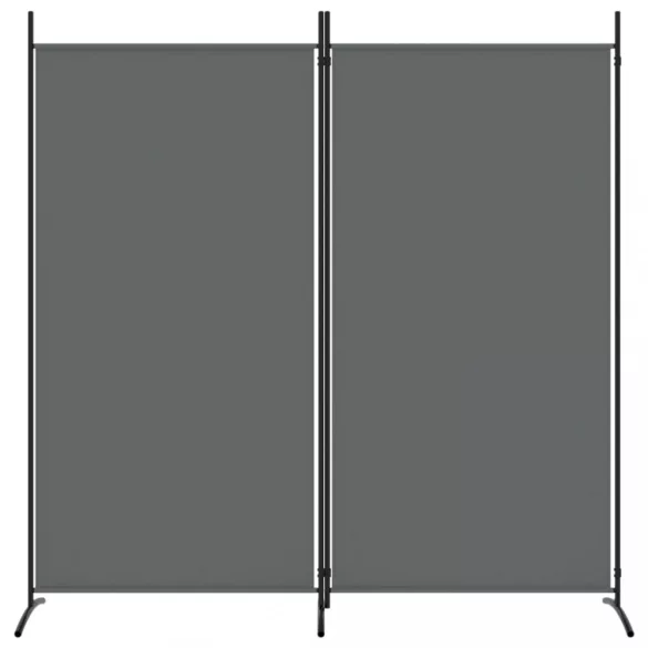 2 paneles antracitszürke szövet térelválasztó 175x180 cm
