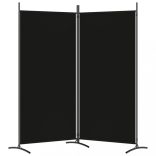 2 paneles fekete szövet térelválasztó 175x180 cm