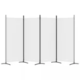 4 paneles fehér szövet térelválasztó 346x180 cm