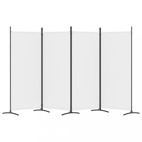 4 paneles fehér szövet térelválasztó 346x180 cm
