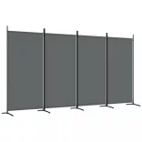 4 paneles antracitszürke szövet térelválasztó 346x180 cm