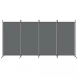 4 paneles antracitszürke szövet térelválasztó 346x180 cm