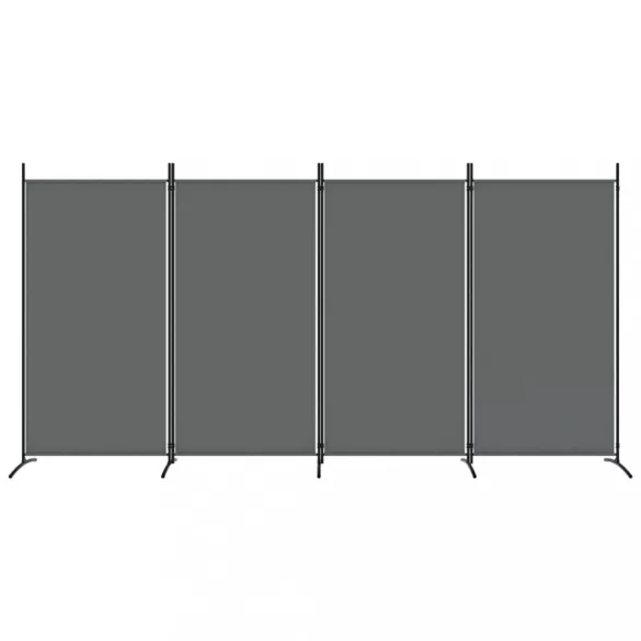 4 paneles antracitszürke szövet térelválasztó 346x180 cm