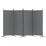 4 paneles antracitszürke szövet térelválasztó 346x180 cm
