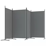 4 paneles antracitszürke szövet térelválasztó 346x180 cm