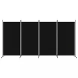 4 paneles fekete szövet térelválasztó 346x180 cm