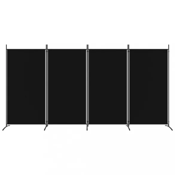 4 paneles fekete szövet térelválasztó 346x180 cm