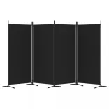 4 paneles fekete szövet térelválasztó 346x180 cm