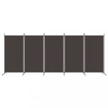 5 paneles barna szövet térelválasztó 433 x 180 cm