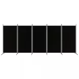 5 paneles fekete szövet térelválasztó 433x180 cm