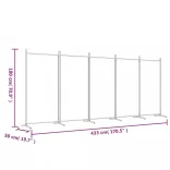 5 paneles fekete szövet térelválasztó 433x180 cm