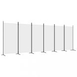 6 paneles fehér szövet térelválasztó 520x180 cm