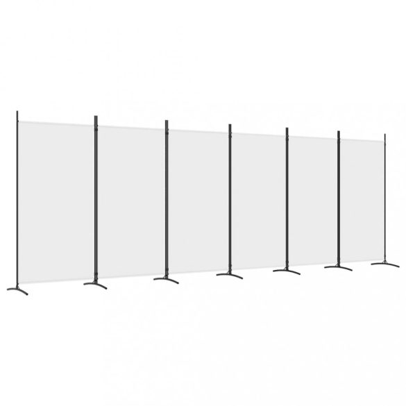 6 paneles fehér szövet térelválasztó 520x180 cm