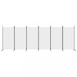 6 paneles fehér szövet térelválasztó 520x180 cm
