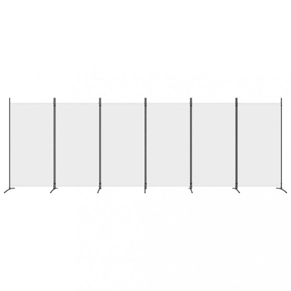 6 paneles fehér szövet térelválasztó 520x180 cm