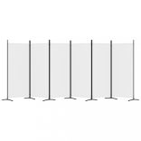 6 paneles fehér szövet térelválasztó 520x180 cm