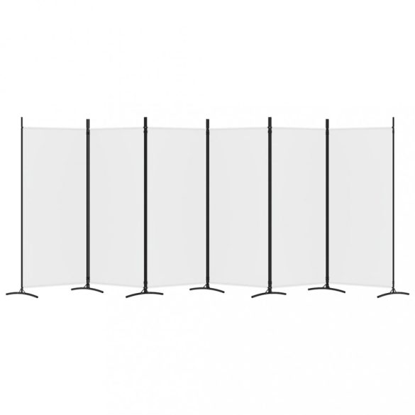 6 paneles fehér szövet térelválasztó 520x180 cm