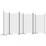 6 paneles fehér szövet térelválasztó 520x180 cm