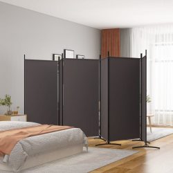 6 paneles barna szövet paraván 520x180 cm