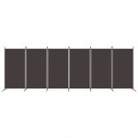 6 paneles barna szövet paraván 520x180 cm