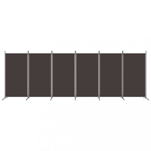 6 paneles barna szövet paraván 520x180 cm