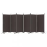 6 paneles barna szövet paraván 520x180 cm