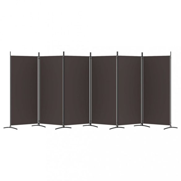6 paneles barna szövet paraván 520x180 cm