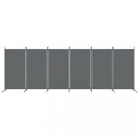 6 paneles antracitszürke szövet térelválasztó 520x180 cm