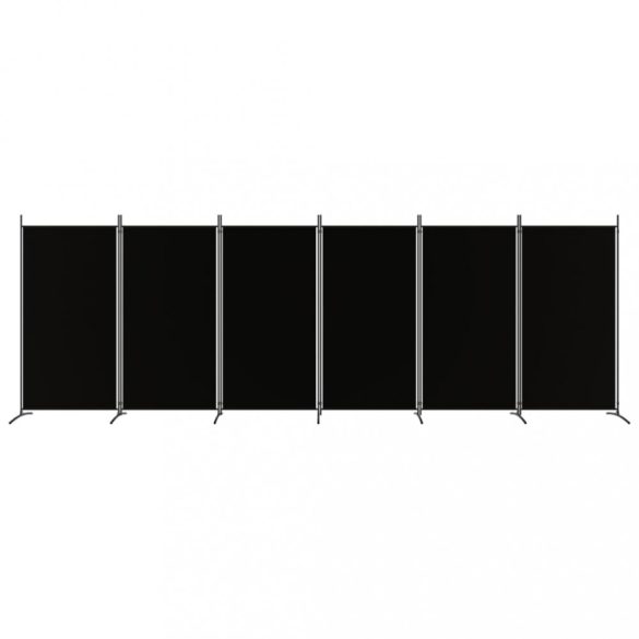 6 paneles fekete szövet térelválasztó 520x180 cm