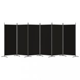 6 paneles fekete szövet térelválasztó 520x180 cm
