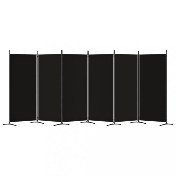 6 paneles fekete szövet térelválasztó 520x180 cm