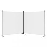 2 paneles fehér szövet térelválasztó 348x180 cm