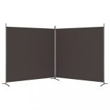 2 paneles barna szövet paraván 348x180 cm