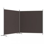 2 paneles barna szövet paraván 348x180 cm