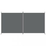 2 paneles antracitszürke szövet térelválasztó 348 x 180 cm