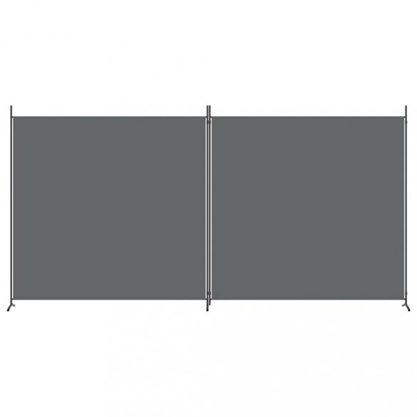 2 paneles antracitszürke szövet térelválasztó 348 x 180 cm