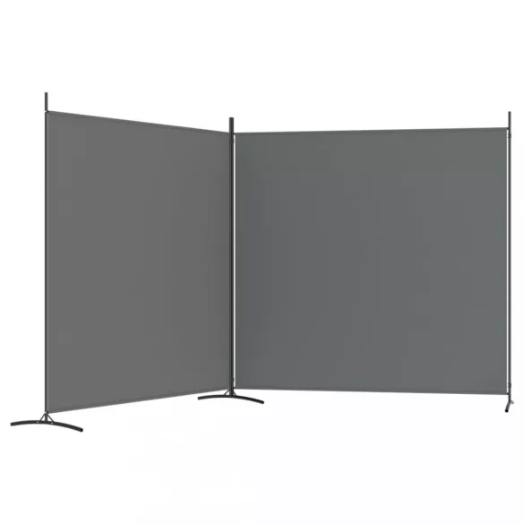 2 paneles antracitszürke szövet térelválasztó 348 x 180 cm