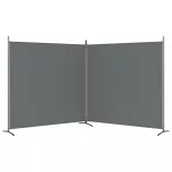 2 paneles antracitszürke szövet térelválasztó 348 x 180 cm