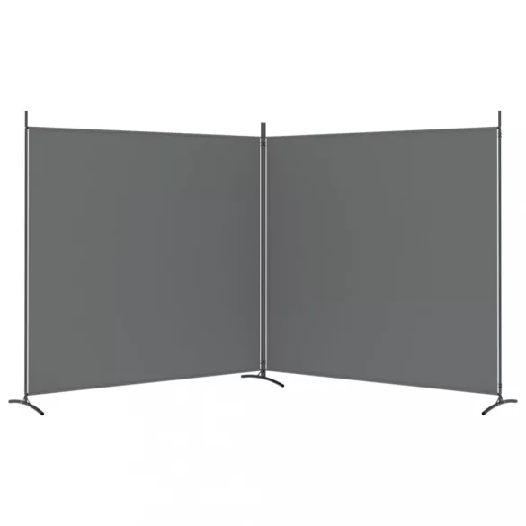 2 paneles antracitszürke szövet térelválasztó 348 x 180 cm