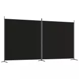 2 paneles fekete szövet térelválasztó 348 x 180 cm