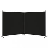 2 paneles fekete szövet térelválasztó 348 x 180 cm