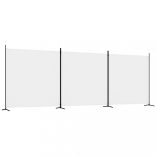 2 paneles fehér szövet térelválasztó 525x180 cm