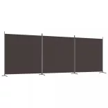 3 paneles barna szövet paraván 525x180 cm