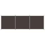 3 paneles barna szövet paraván 525x180 cm