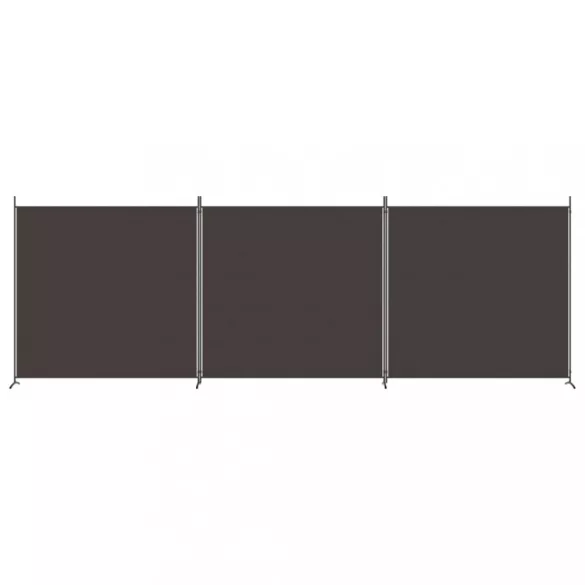 3 paneles barna szövet paraván 525x180 cm
