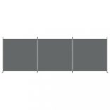 3 paneles antracitszürke szövet térelválasztó 525x180 cm