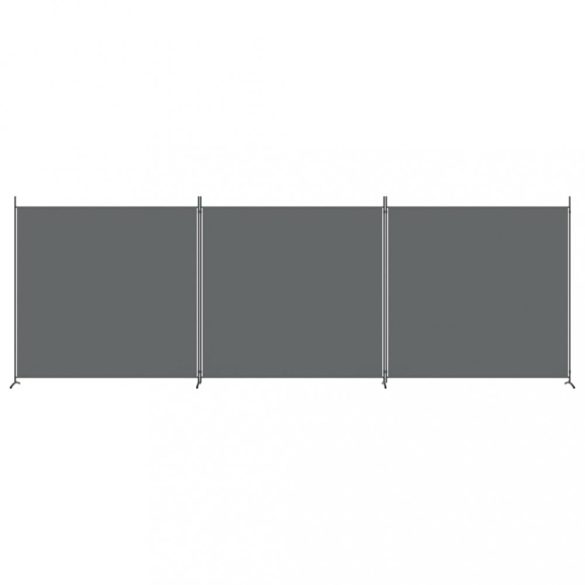 3 paneles antracitszürke szövet térelválasztó 525x180 cm