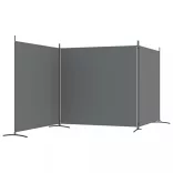 3 paneles antracitszürke szövet térelválasztó 525x180 cm